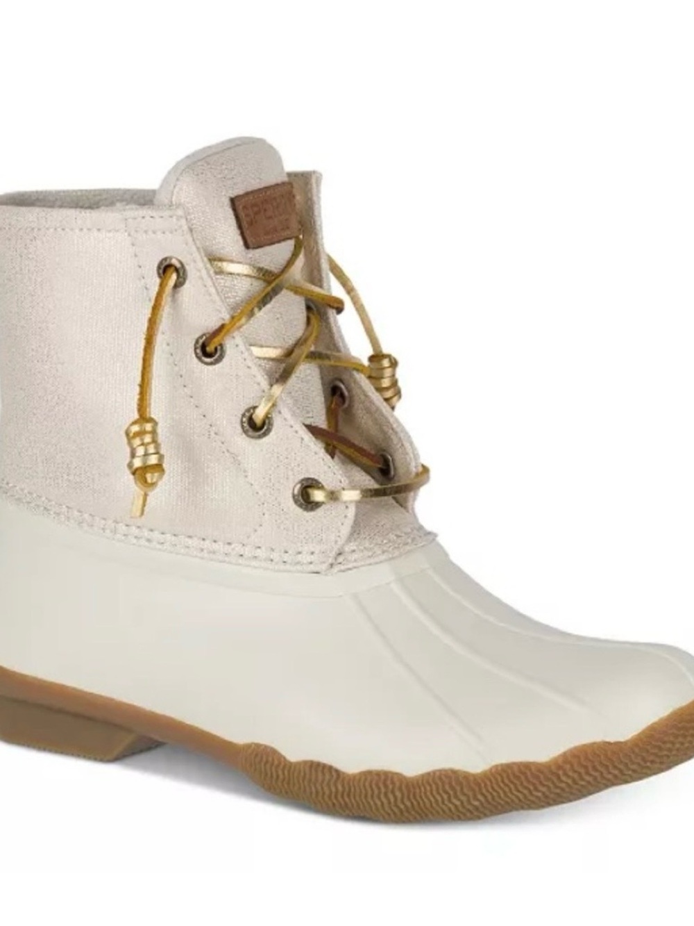 Sperry Women’s Size 8.5 Cream & Brown Waterproof Lace-Up Ankle Boots - Picture 2 of 10